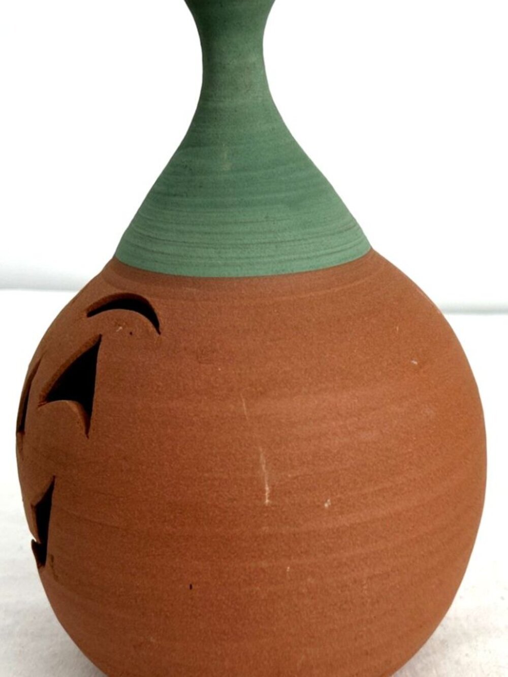Victoria Littlejohn Studio Pottery Pumpkin Luminary Halloween Fall Decor 9" - Picture 2 of 7